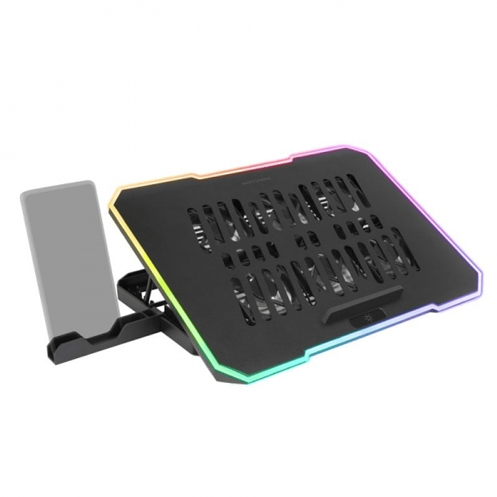 Mars Gaming MNBC7 Base Refrigeradora - 6 Ventiladores Controlables - Altura Regulable - Soporte Movil Integrado - 2 Puertos USB 2.0 - Color Negro 1