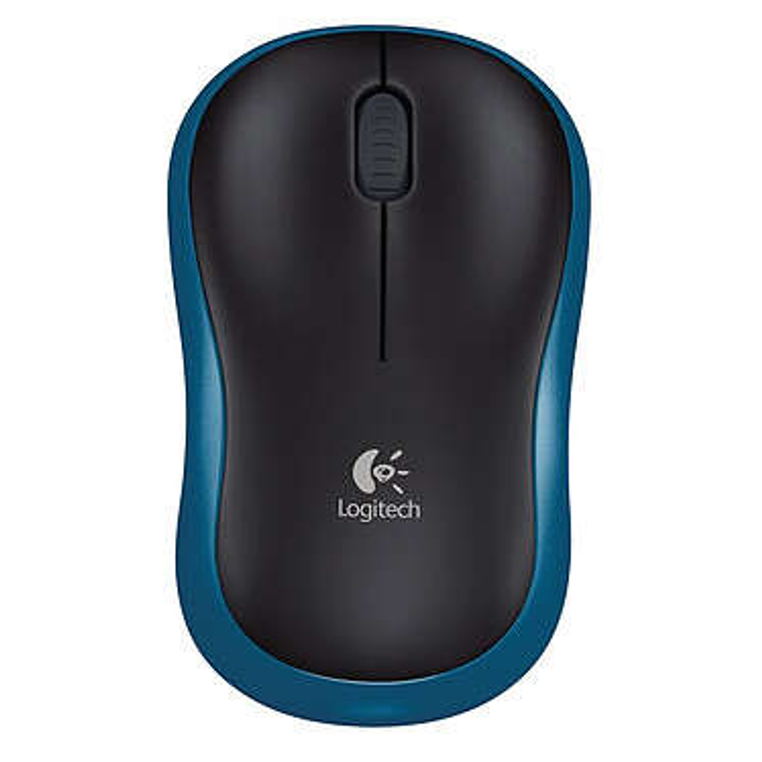 Logitech M185 Raton Inalambrico 1000dpi - 3 Botones - Uso Ambidiestro - Color Negro/Azul 1