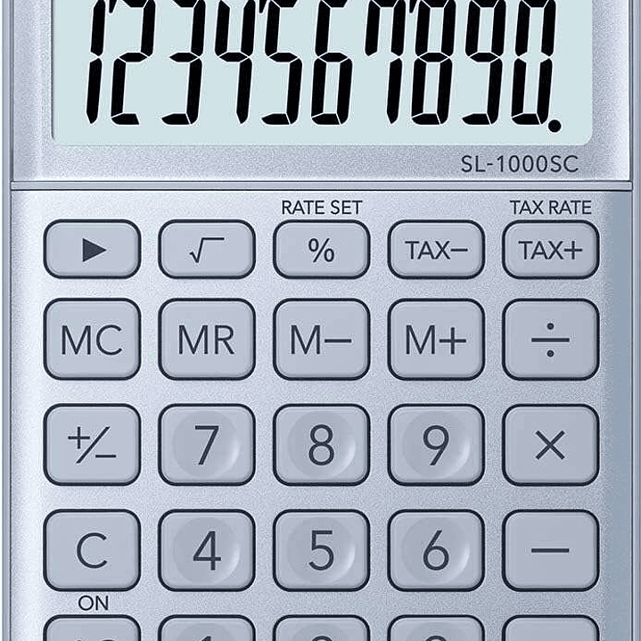 Casio SL-1000SC Calculadora de Bolsillo - Pantalla Extragrande de 10 Digitos - Alimentacion Solar y Pilas - Color Azul 1