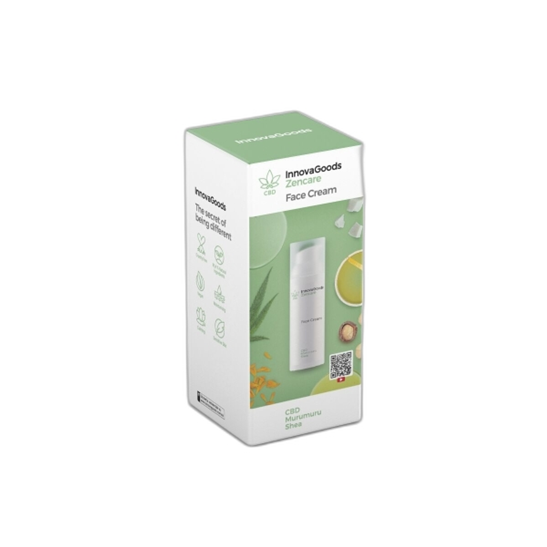 Innovagoods Zencare Crema Facial Hidratante con CBD - Contenido 50ml - Vegano - Uso Diario - Dermatologicamente Probado 1