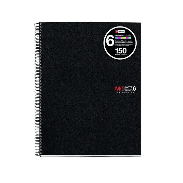 Miquel Rius Notebook6 Cuaderno de Espiral Formato A4 - 150 Hojas de 70gr Microperforadas con 2 Taladros - Cubiertas de Polipropileno - Cuadricula 5x5  1