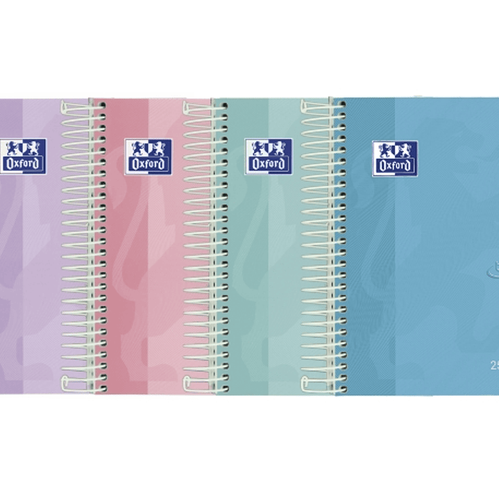 Oxford Touch Pastel Agenda Escolar 25/26 Espiral Dia Pagina - Tamaño 8º - Tapa Extradura Peliculado Touch - Esquinas Microperforadas - Espacio para No 1
