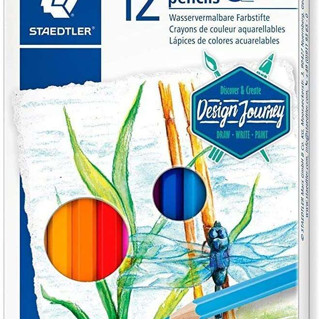 Staedtler 146 10C Pack de 12 Lapices de Colores Acuarelables - Resistentes a la Rotura - Colores Surtidos 1