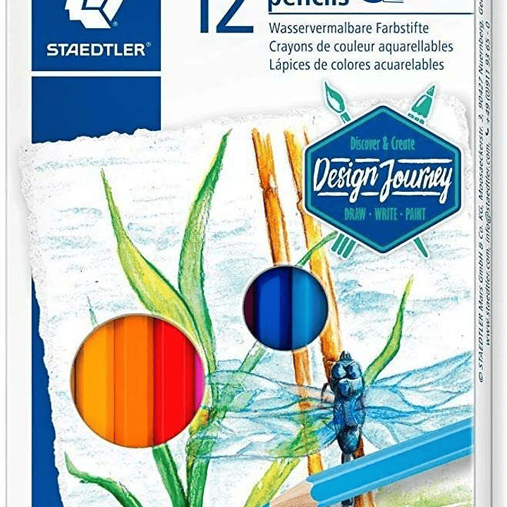 Staedtler 146 10C Pack de 12 Lapices de Colores Acuarelables - Resistentes a la Rotura - Colores Surtidos 1