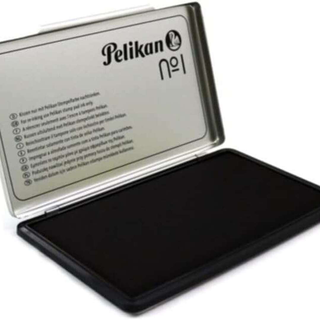 Pelikan Tampon Pelikan N.1 9x16cm - Ideal para Sellos de Oficina - Tamaño Compacto - Tinta de Alta Calidad - Color Negro 1