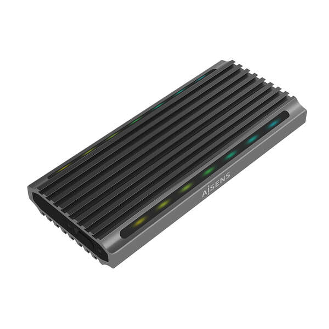 Aisens Caja Externa M.2 (NGFF) para SSD M.2 SATA/NVME a USB3.1 GEN2 - Color Gris 1
