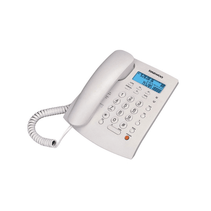Daewoo Telefono de Sobremesa Supletorio - Altavoz Manos Libres - Pantalla LCD - Autodeteccion FSK/DRMF - Centralita - Calendario - Memoria de Contacto 1