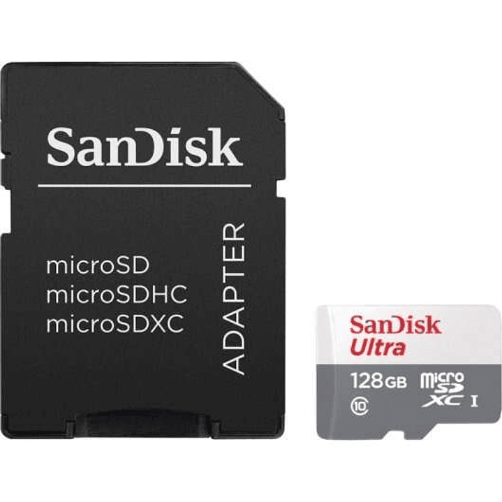 Sandisk Ultra Tarjeta Micro SDXC 128GB UHS-I U1 Clase 10 100MB/s + Adaptador SD 1