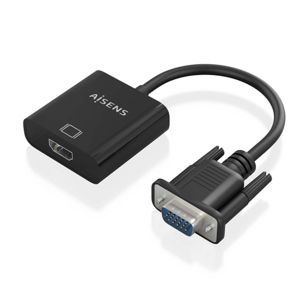 Aisens Cable Conversor SVGA+Audio a HDMI - SVGA/M+Jack 3.5/H+USB Microb/H-HDMI A/H - 20cm - Color Negro 1