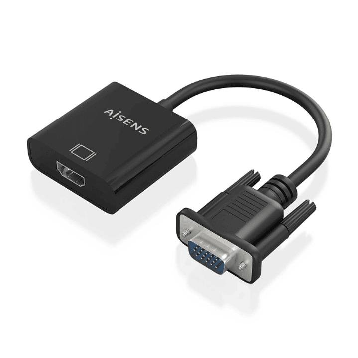 Aisens Cable Conversor SVGA+Audio a HDMI - SVGA/M+Jack 3.5/H+USB Microb/H-HDMI A/H - 20cm - Color Negro 1