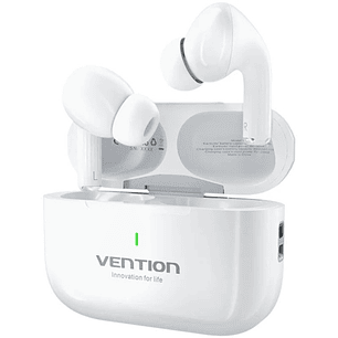 Vention Echo Lite E11 Auriculares Bluetooth 5.4 con Estuche de Carga - True Wireless - 6h Autonomia - Color Blanco