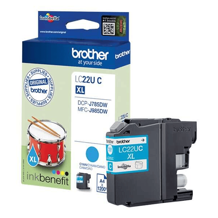Brother LC22U Cyan Cartucho de Tinta Original - LC22UCBP 1