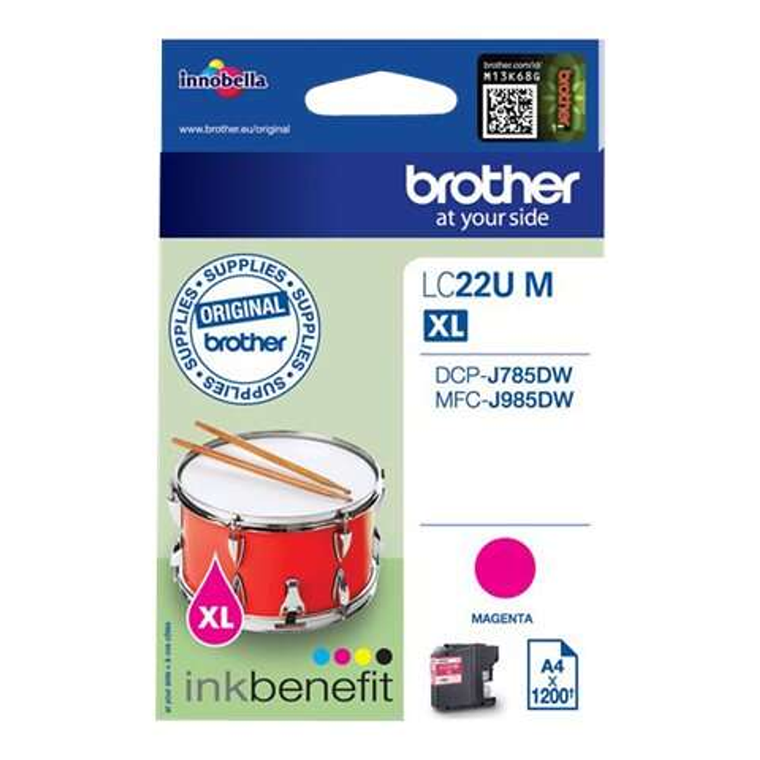 Brother LC22U Magenta Cartucho de Tinta Original - LC22UMBP 1