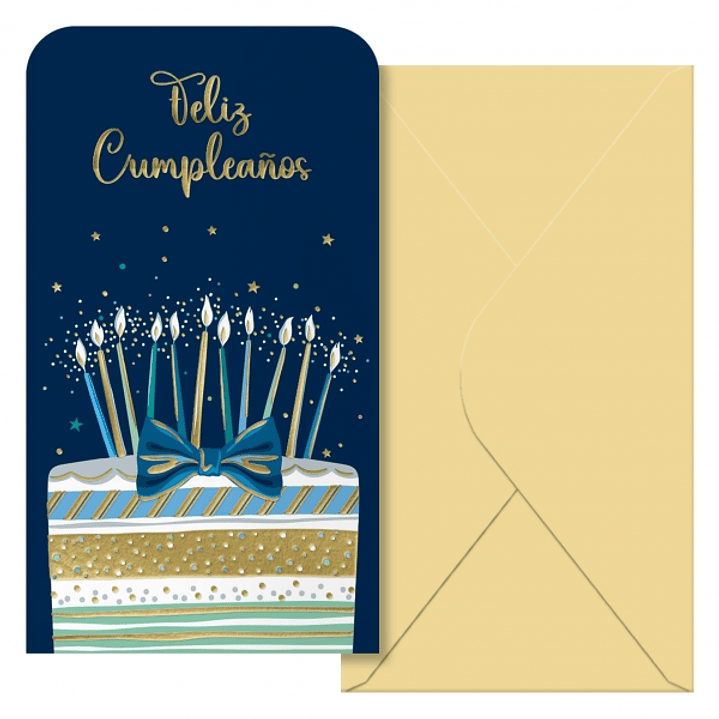 Dohe Cake Pack de 6 Tarjetas/Billeteros de Felicitacion de Cumpleaños con Sobre - Tamaño 9x16cm - Papel Offset - Impresas a todo Color 1