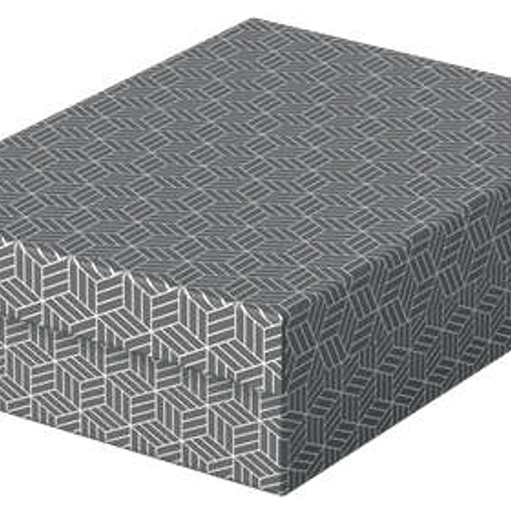 Esselte Pack de 3 Cajas Medianas de Almacenamiento con Tapa 265x100x360mm - Carton 100% Reciclado y Reciclable - Diseño Gris con Dibujo 1