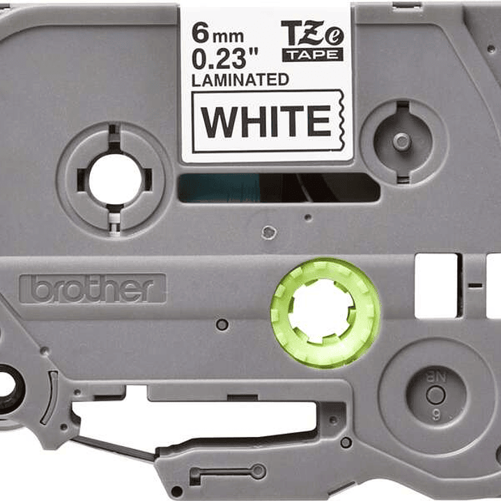 Brother TZe211 Cinta Laminada Original de Etiquetas - Texto negro sobre fondo blanco - Ancho 6mm x 8 metros 1