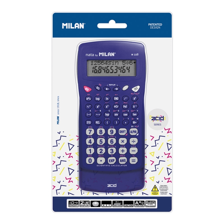 Milan Acid M228 Calculadora Cientifica - Blister - Color Azul 1