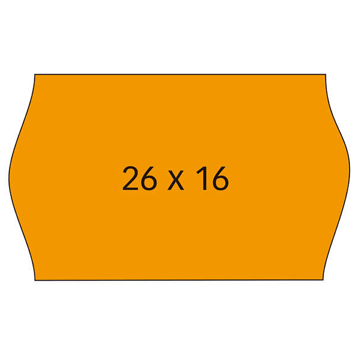 Apli Pack de 6 Rollos de 1.000 Etiquetas por Rollo para Maquinas de Precios de 2 Lineas - Tamaño 26x16mm - Adhesivo Removible - Cantos Sinusoidales -  1