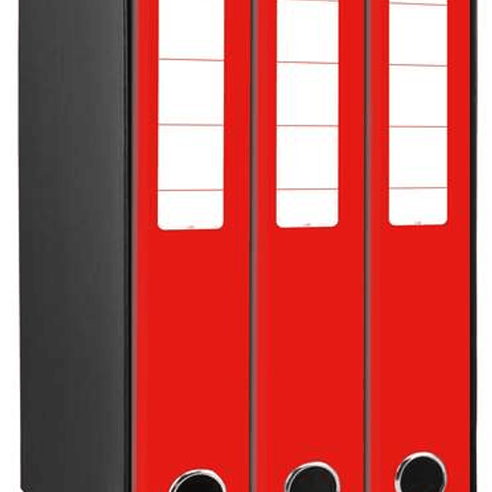 Mariola Box Modulo de 3 Archivadores con Rado 2 Anillas 40mm - Tamaño 35x26x17cm - Carton Forrado - Color Rojo 1