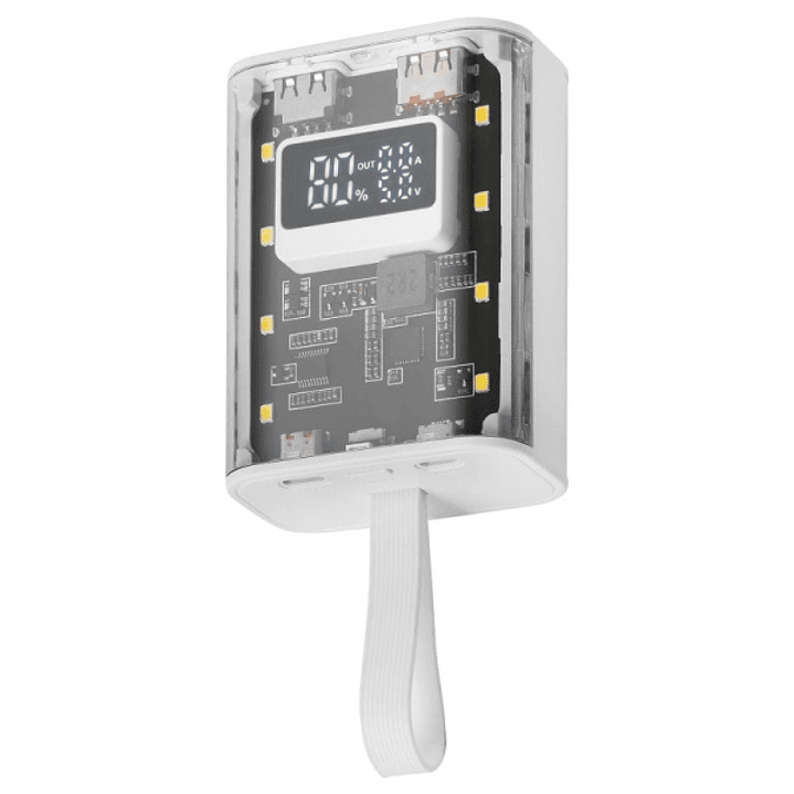 Mars Gaming MPK-10K Power Bank - 10000mAh - Carga Rapida QC3.0 & PD3.0 - Linterna LED - Carga 3 Dispositivos Simultaneamente - Color Blanco 1