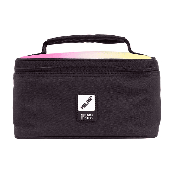 Milan Sunset Bolsa Isotermica Porta Alimentos de 1.5L - Incluye 1 Recipiente - 22x12.5x12cm - Color Negro 1