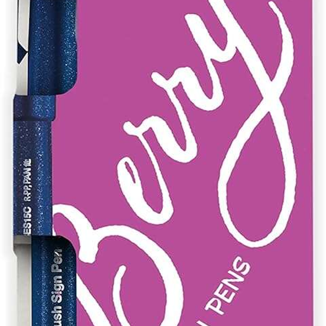 Pentel Brush Sing Pen Berry Pack de 4 Rotuladores con Punta de Pincel - Lineas Finas o Gruesas dependiendo de la Presion - Fabricados con 81% de Plast 1