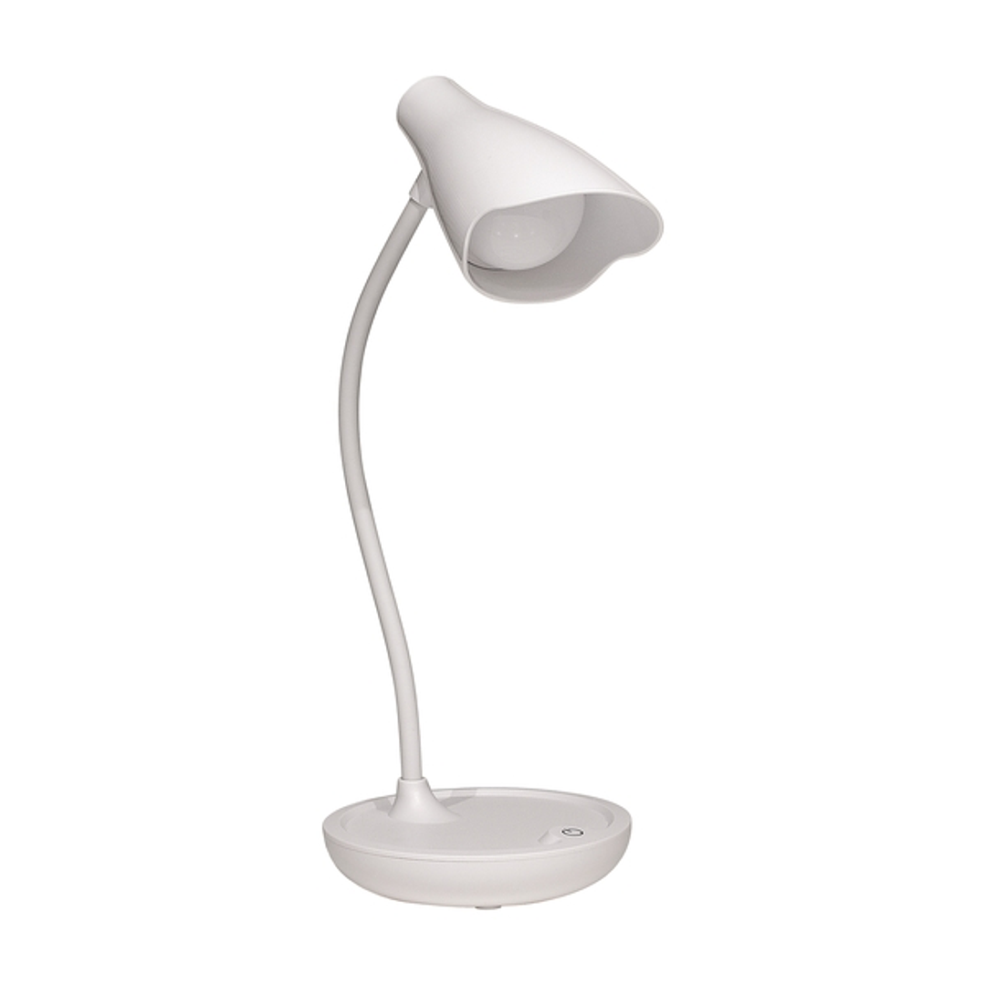 Unilux Lampara de Escritorio LED Ukky - Iluminacion LED de Bajo Consumo - Diseño Moderno y Elegante - Brazo Flexible para Ajustar la Luz - Color Blanc 1
