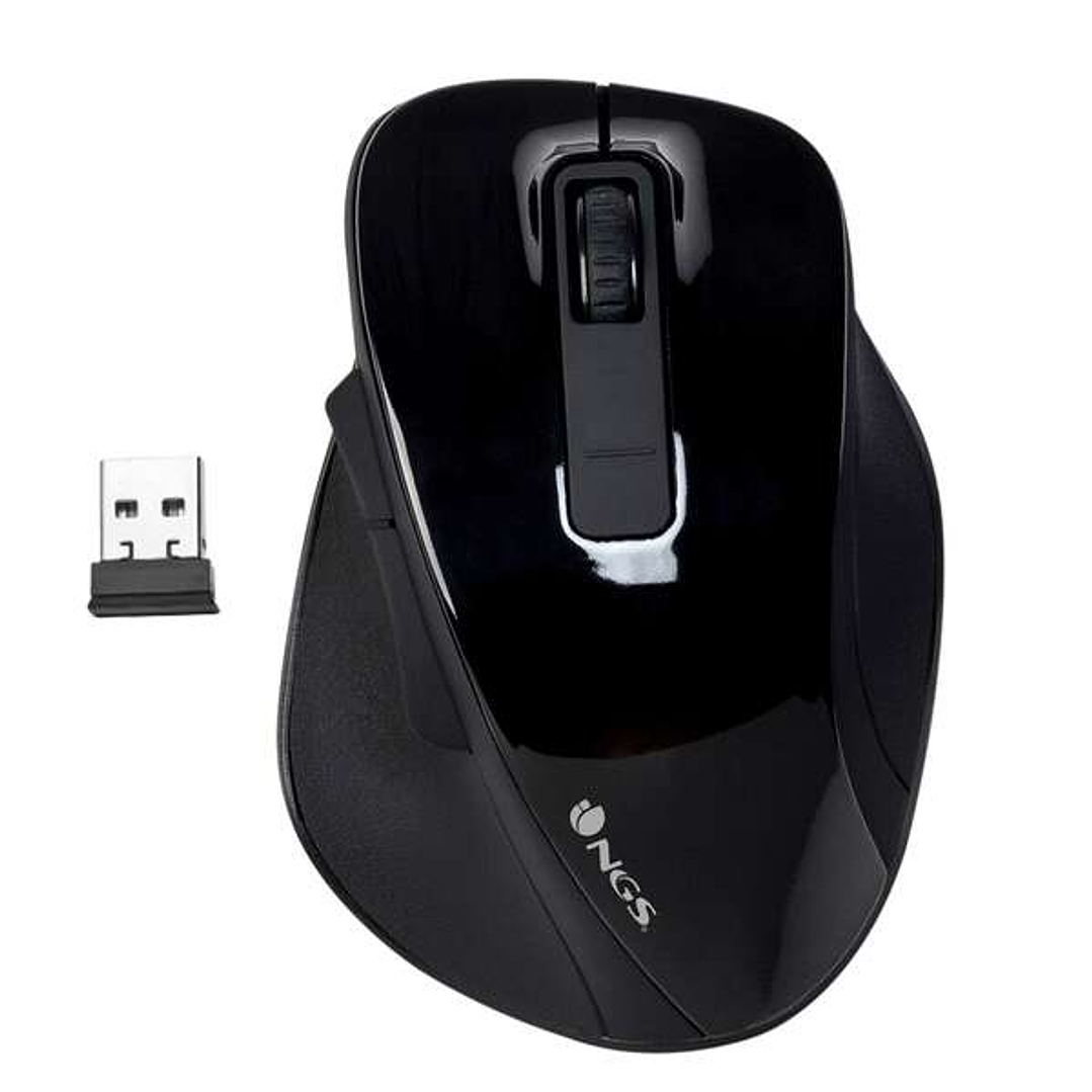 NGS Bow Raton Inalambrico USB 1600dpi - 4 Botones - Uso Diestro - Color Negro 1