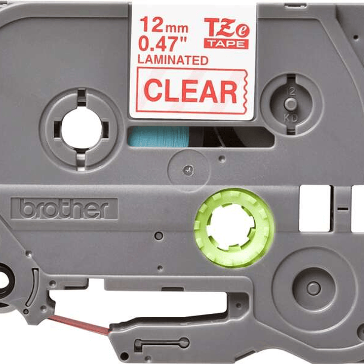 Brother TZe132 Cinta Laminada Original de Etiquetas - Texto rojo sobre fondo transparente - Ancho 12mm x 8 metros 1