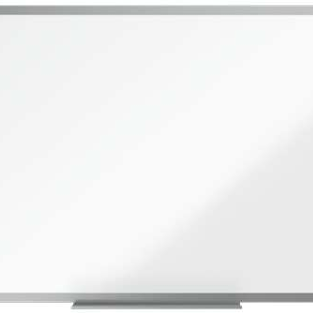 Nobo Essence Pizarra de Melamina 600x450mm - Marco de Aluminio Anodizado - Bandeja para Rotuladores - Color Blanco 1