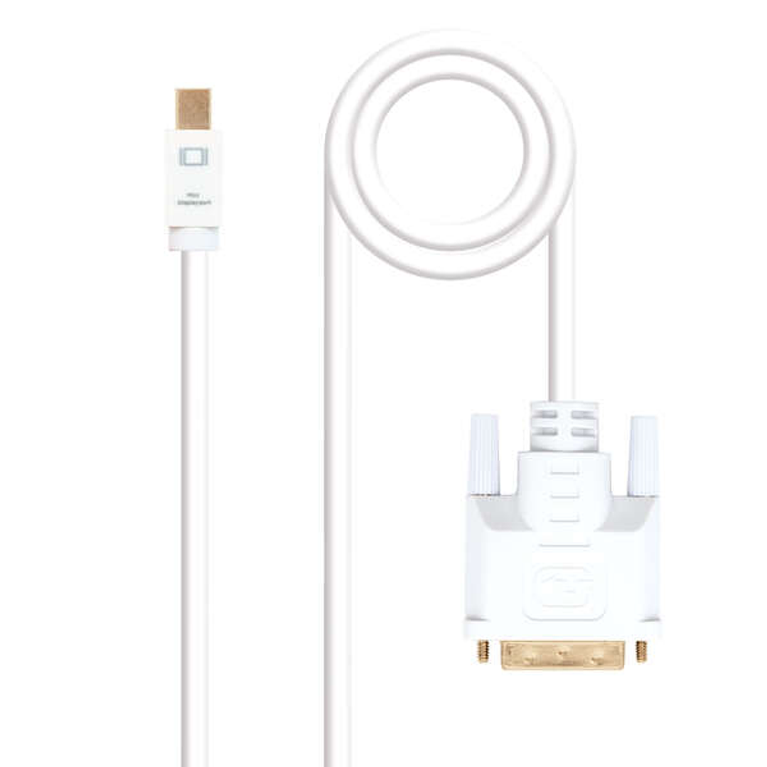 Nanocable Cable Conversor Mini DP Macho a DVI Macho 5m - Color Blanco 1