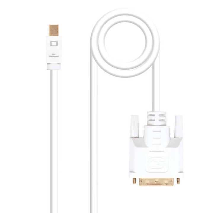 Nanocable Cable Conversor Mini DP Macho a DVI Macho 5m - Color Blanco 1