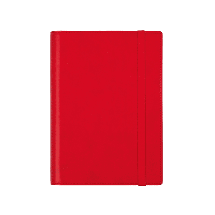 Finocam Duoband Agenda con Bloc de Notas en Catalan - Anual 2026 - Formato E5 - 130x15x192mm - Semana Vista Horizontal - Color Rojo 1