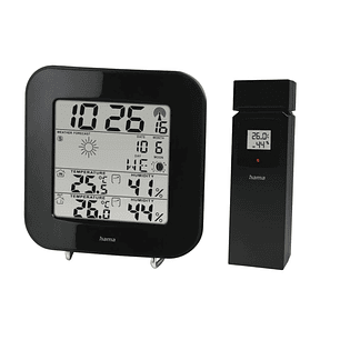 Hama Ews-200 Estacion Meteorologica - Reloj - Prevision Meteorologica - Sensor Exterior - Radiofrecuencia - Termometro - Higrometro - 11x2.5x11cm - Co