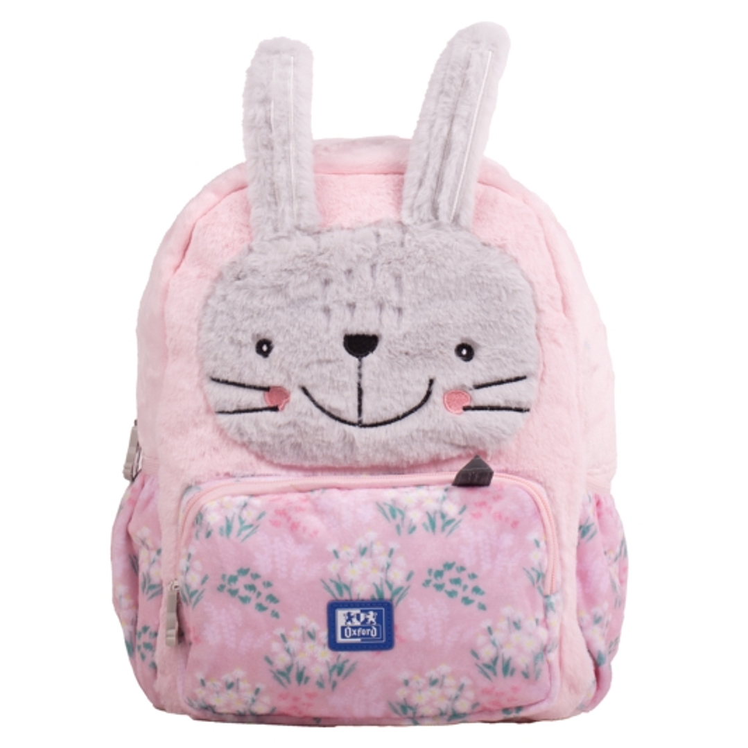 Oxford Kids Mochila Infantil 8.5L Tacto Suave Peluche - Diseño de Conejo Bunbun - Ideal para Niños Pequeños - Espaciosa y Comoda - Colores Surtidos 1