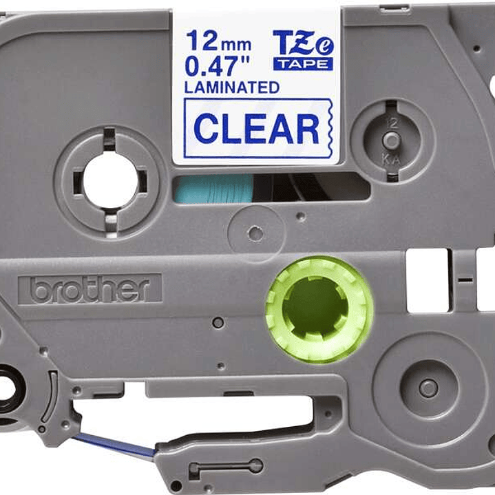 Brother TZe133 Cinta Laminada Original de Etiquetas - Texto azul sobre fondo transparente - Ancho 12mm x 8 metros 1