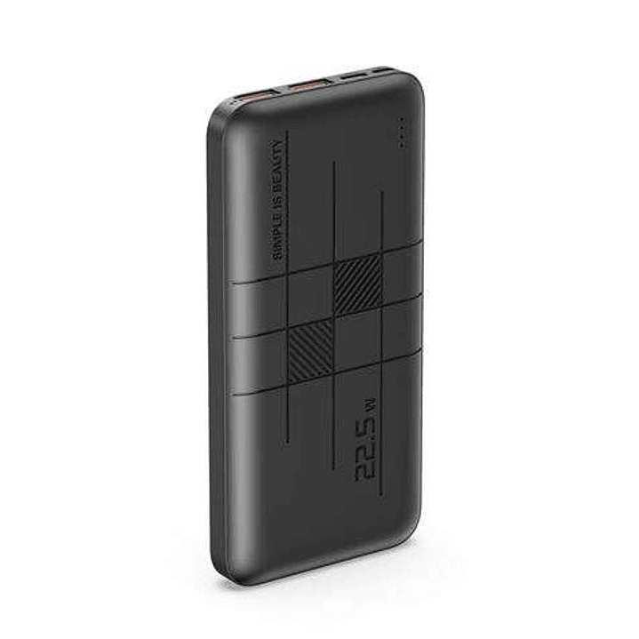 XO Powerbank PR187 10000mAh con Carga Rapida 22.5W - Pantalla LCD - 1x USB-C 20W, 2x USB - Color Negro 1