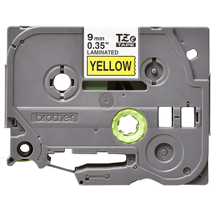 Brother TZe621 Cinta Laminada Original de Etiquetas - Texto negro sobre fondo amarillo - Ancho 9mm x 8 metros