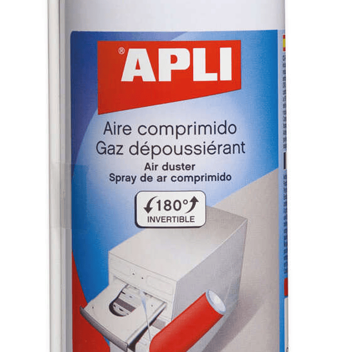 Apli Spray de Aire Comprimido Invertible - 200ml - Presion Extrafuerte para Limpieza Superior - Tubo Alargador para Lugares Dificiles - Ideal para Equ 1