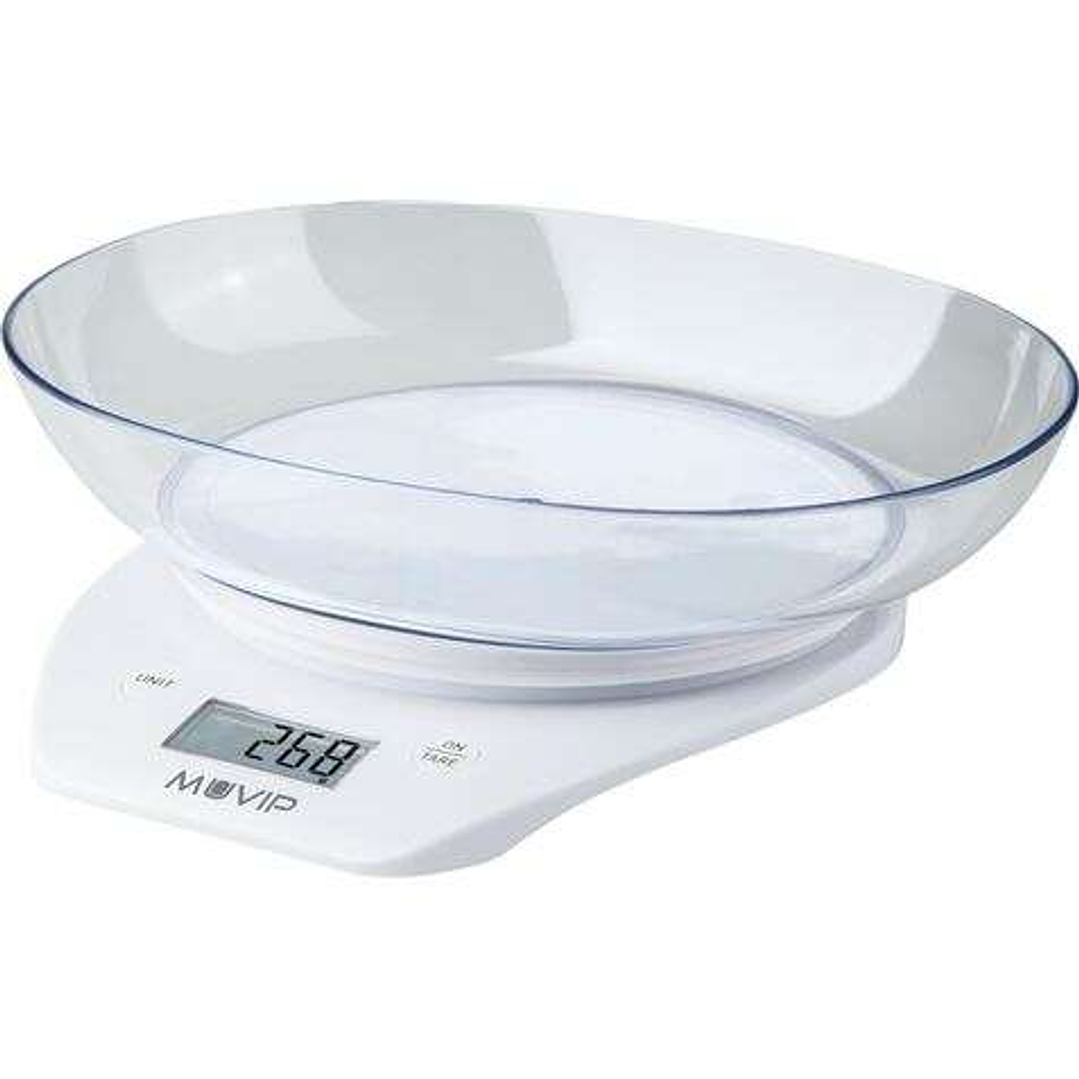 Muvip Bascula de Cocina Digital con Bol - Bol Transparente de 1.5L - Sensor de Alta Precision - Peso Max. 5kg 1