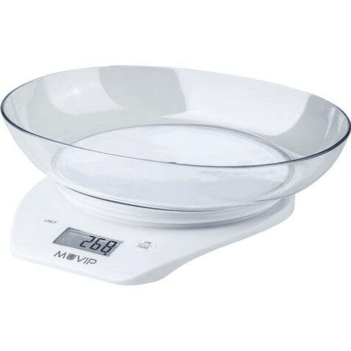 Muvip Bascula de Cocina Digital con Bol - Bol Transparente de 1.5L - Sensor de Alta Precision - Peso Max. 5kg 1