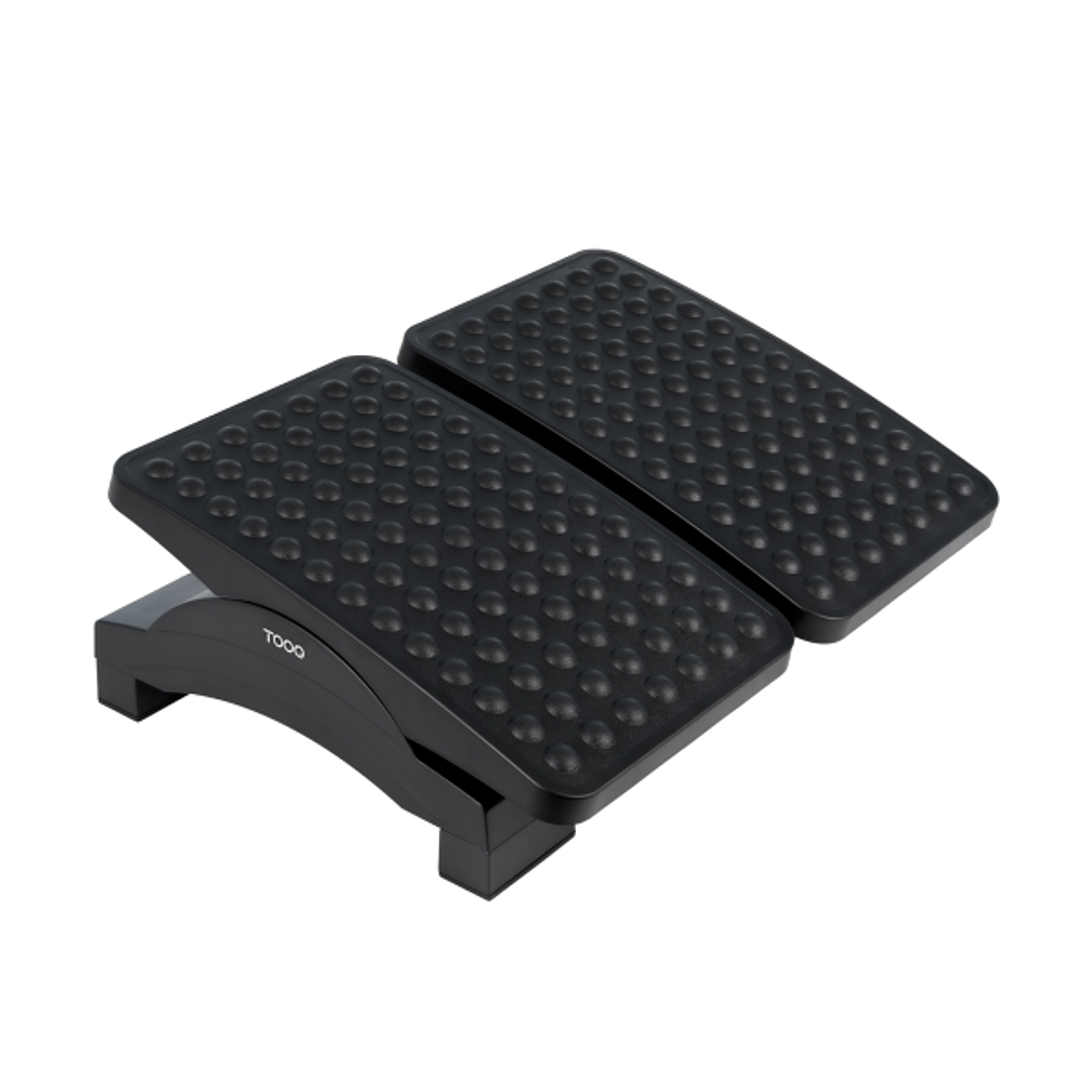 Tooq Reposapies - Ajustable en Altura e Inclinacion - Dos Plataformas Independientes - Color Negro 1