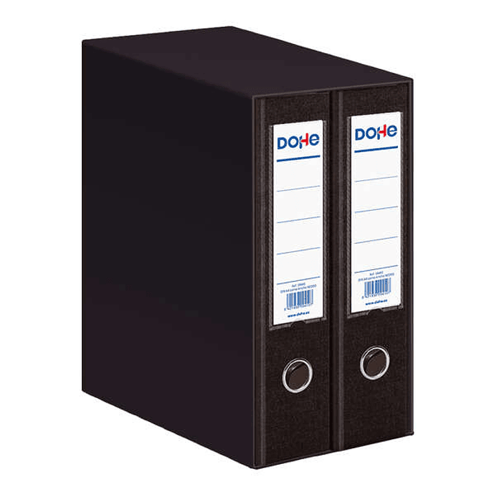 Dohe Modulo de 2 Archivadores A4 Lomo Ancho con Ollao y Rado - Carton Forrado con Polipropileno - Cantoneras Metalicas - Palanca de Maxima Calidad - C 1