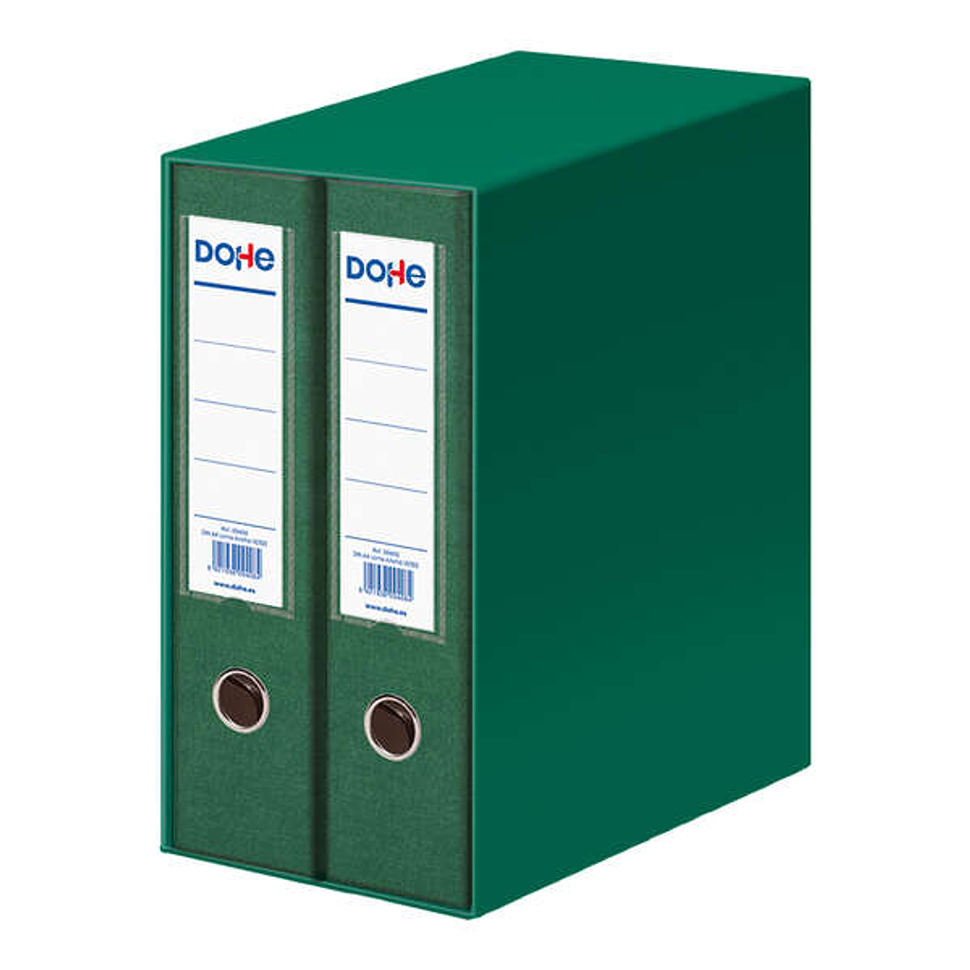 Dohe Modulo de 2 Archivadores A4 Lomo Ancho con Ollao y Rado - Carton Forrado con Polipropileno - Cantoneras Metalicas - Palanca de Maxima Calidad - C 1