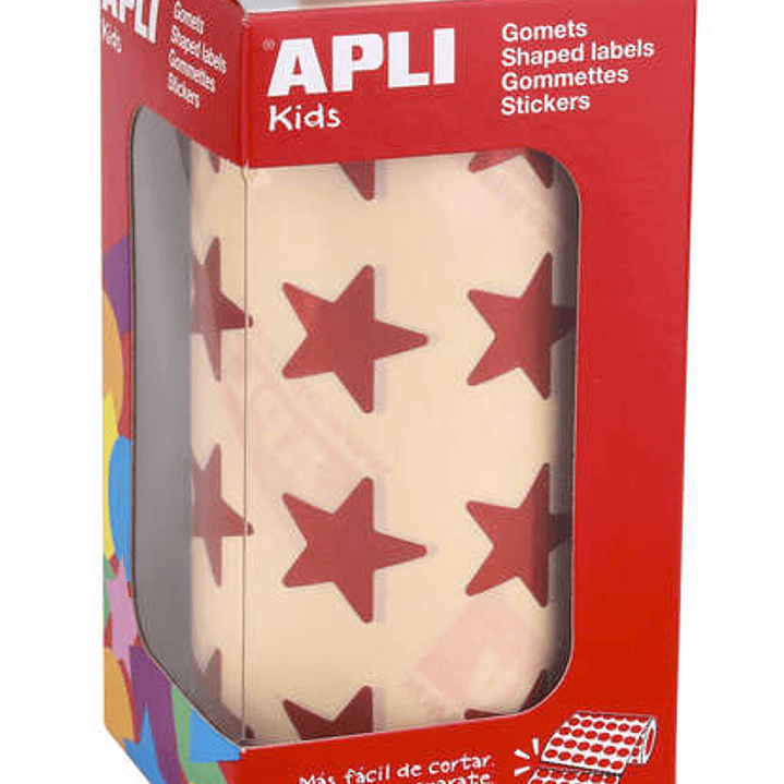Apli Gomets Estrella 19.5mm - 1416 Unidades por Rollo - Adhesivo Permanente - Ideal para Actividades Infantiles 1