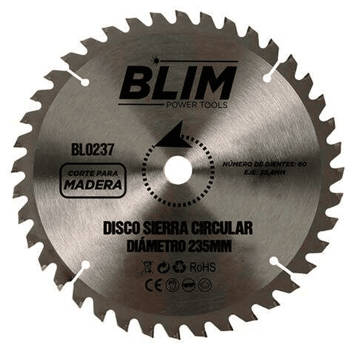 Blim Disco Corte de Madera para Sierra 235mm - 60 Dientes con Recubrimiento en Carburo de Tungsteno 1