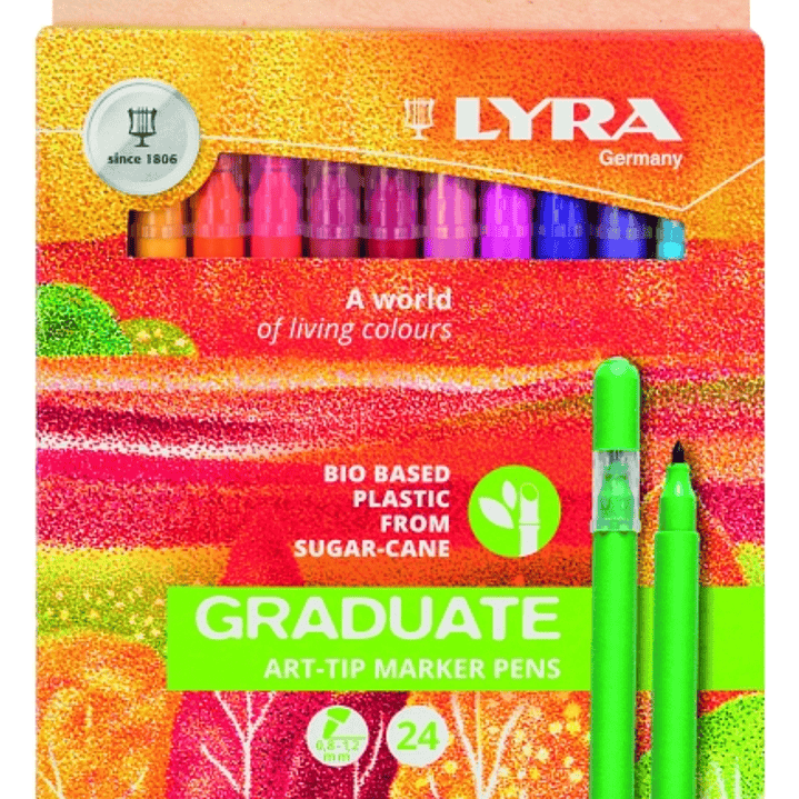 Lyra Graduate Art Tip Pack de 24 Rotuladores - Colores Surtidos 1