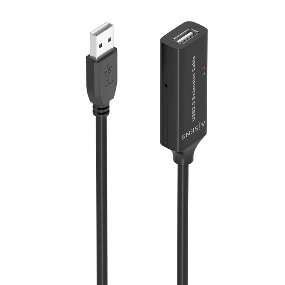 Aisens Cable USB 2.0 Prolongador con Amplificador - Tipo A/M-A/H - 15m - Color Negro 1