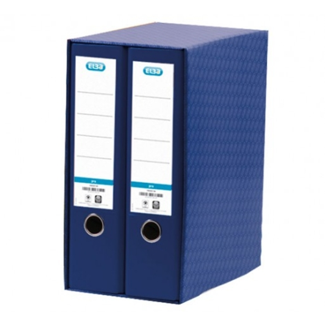 Elba Rado Top Modulo de 2 Archivadores Palanca A4 - Lomo 80mm - Forrado Exterior Plastico - Interior Papel - Color Azul 1