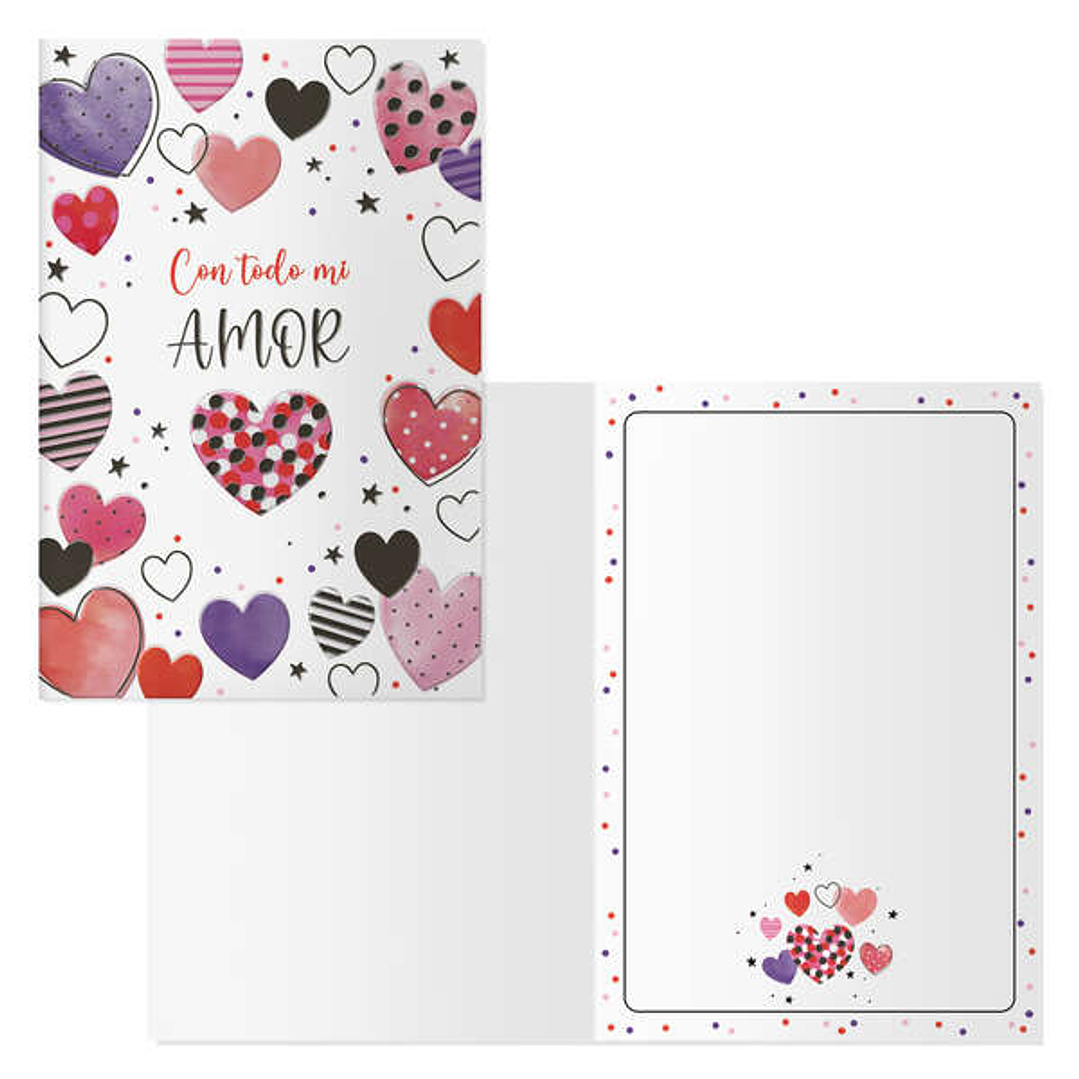 Dohe Pack de 6 Tarjetas de Felicitacion de San Valentin - 11.5x17cm - Impresas a Todo Color - Estampaciones con Pelicula de Color - Estampacion en Sec 1
